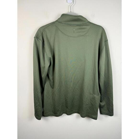 SCOTTeVEST 1/4 Zip Pullover TEC Long Sleeve Shirt Green Large Stretch Pocket - Picture 2 of 6